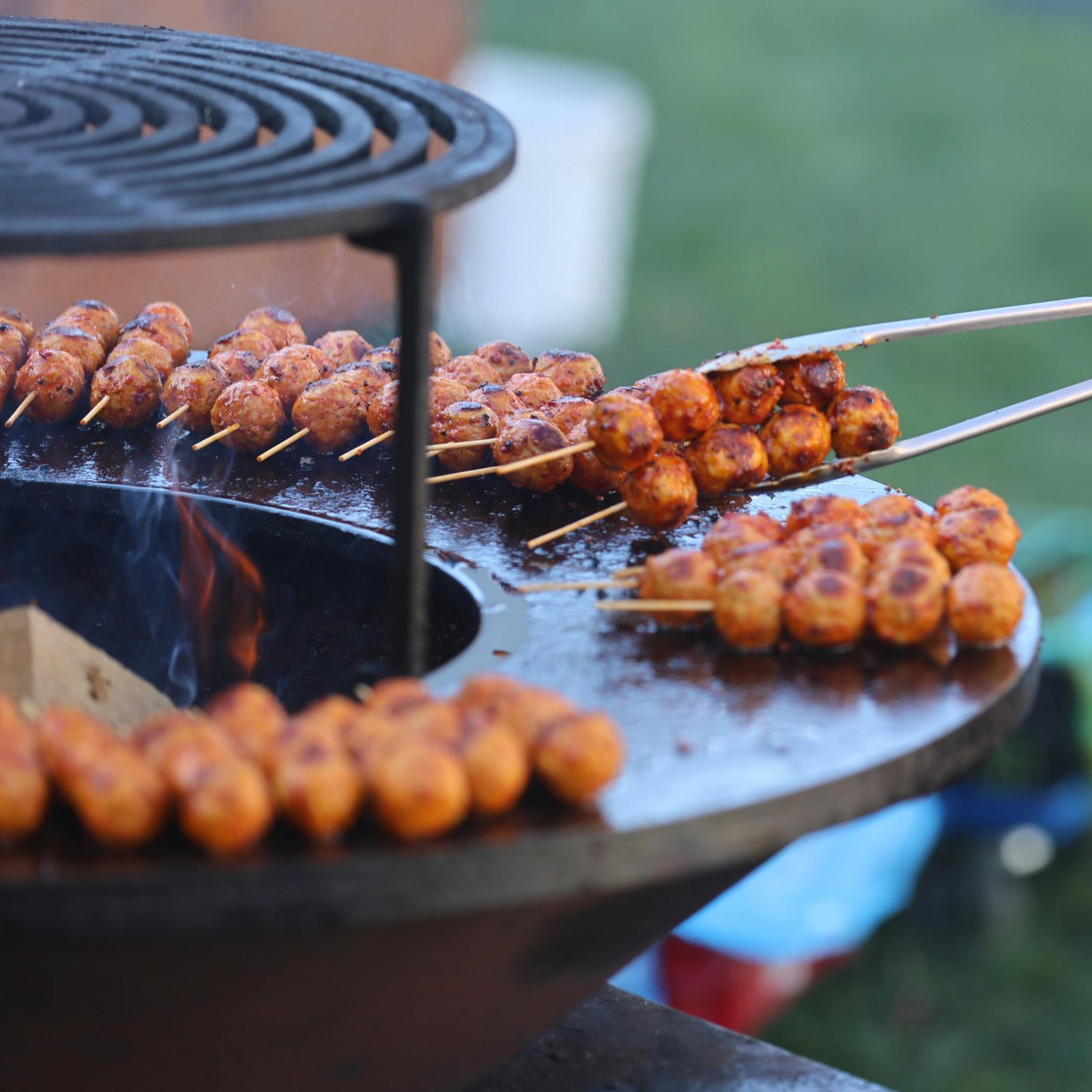 Spiesen op de ronde BBQ